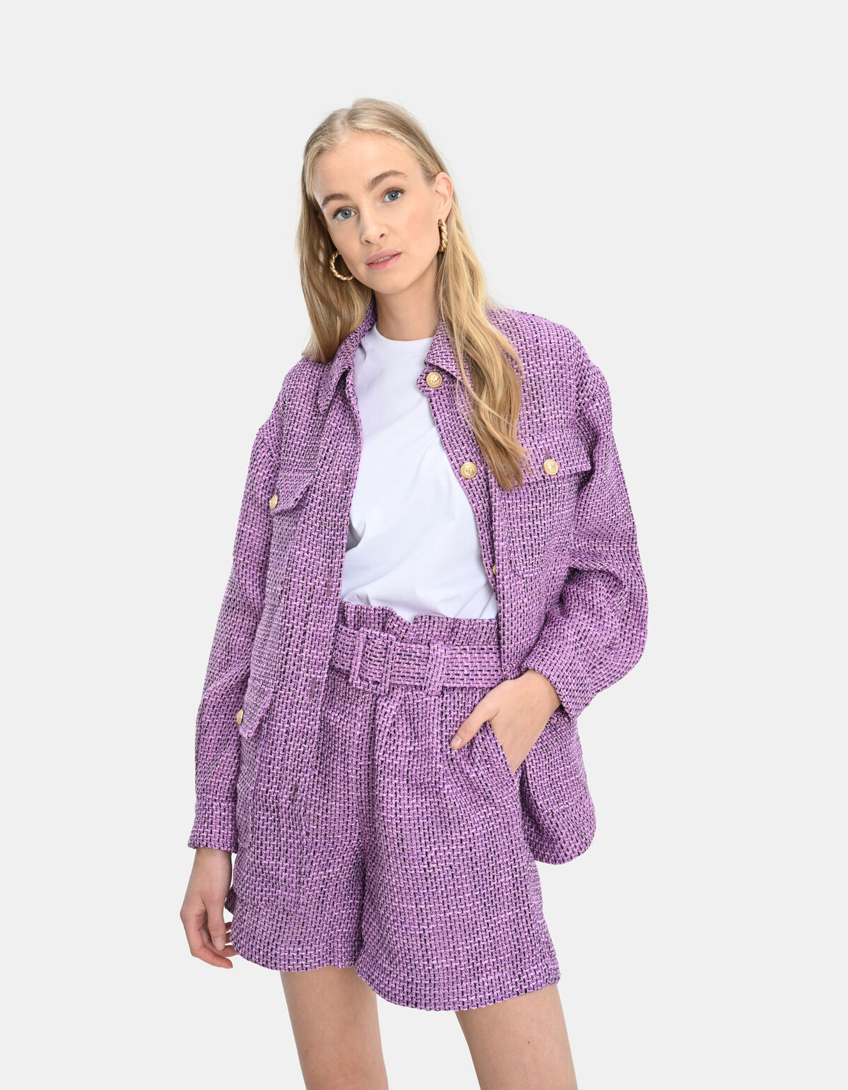 Tweed Short Paars SHOEBY WOMEN