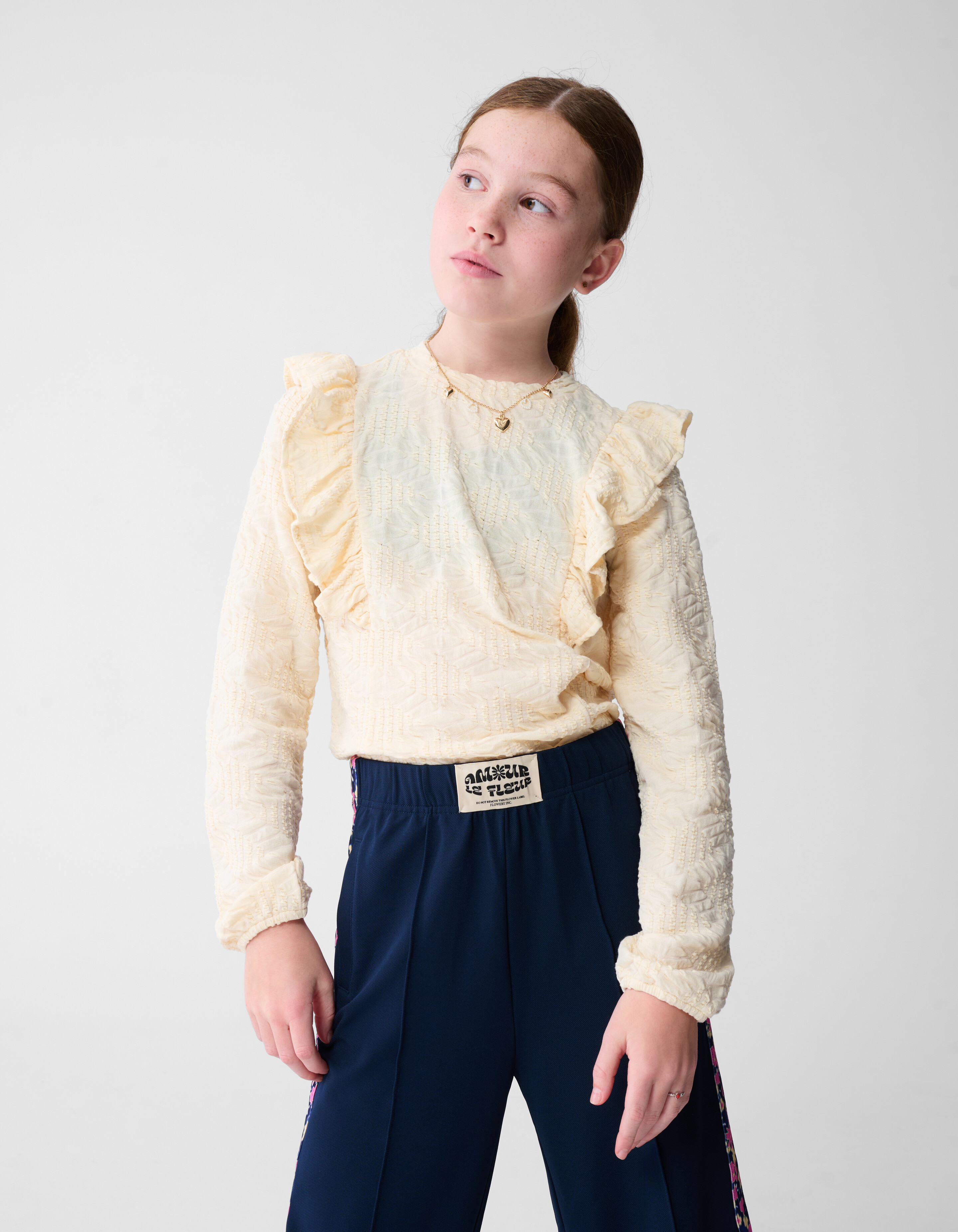 Ruffle Top Gebroken Wit SHOEBY GIRLS