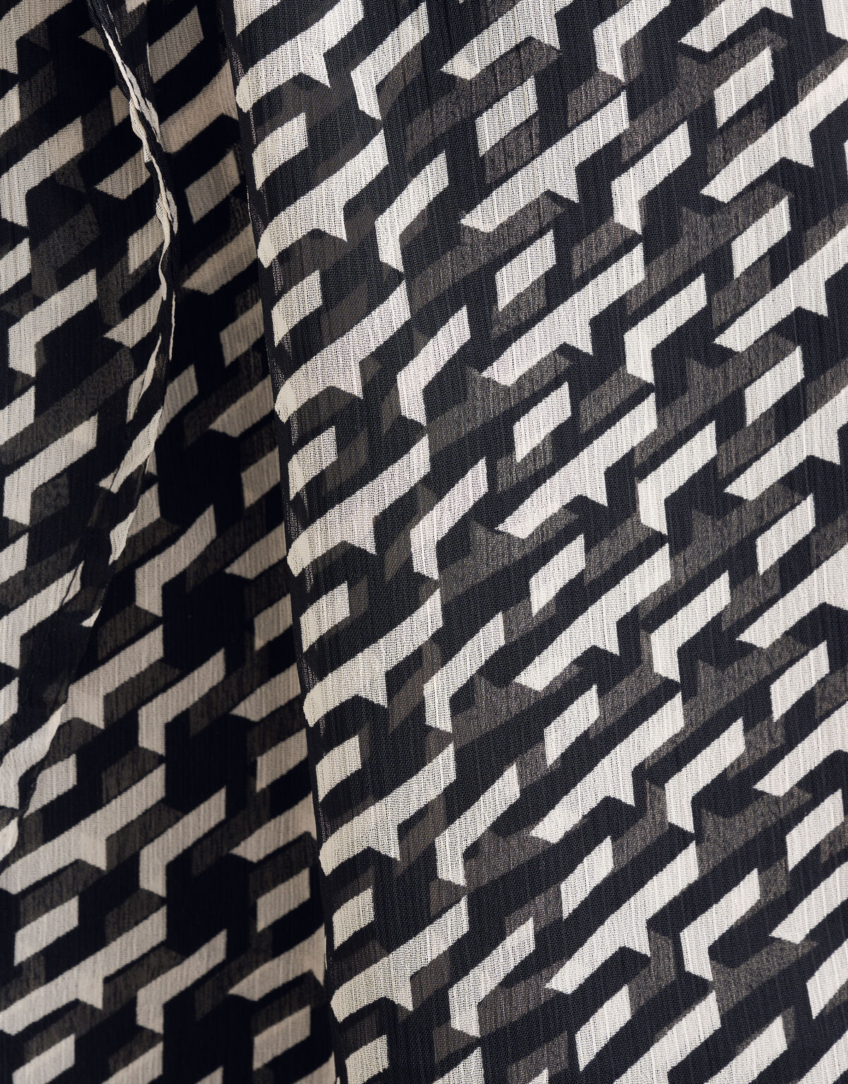 Grafische Chiffon Jurk Zwart/Wit SHOEBY WOMEN