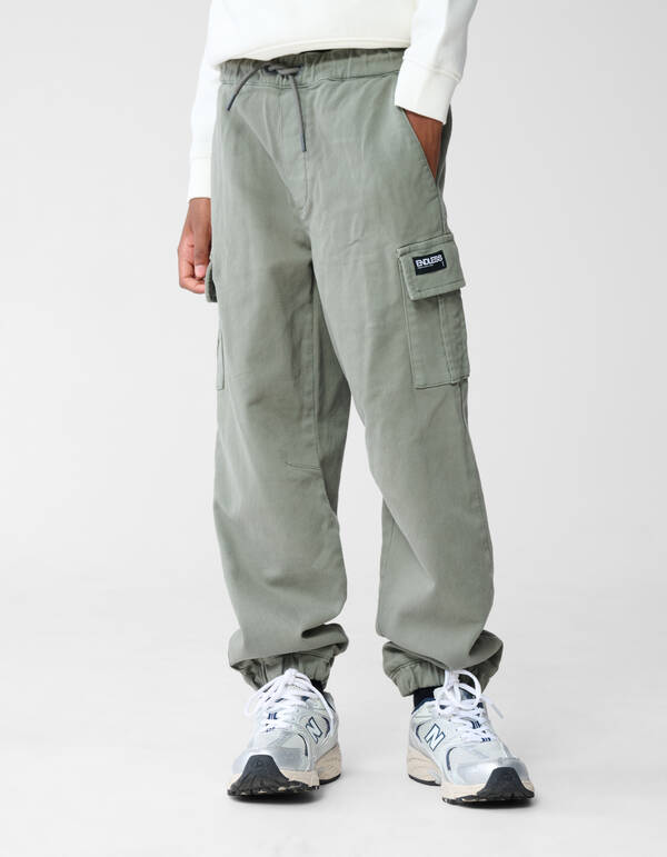 Loose Fit Jog Cargo Broek Khaki SHOEBY BOYS