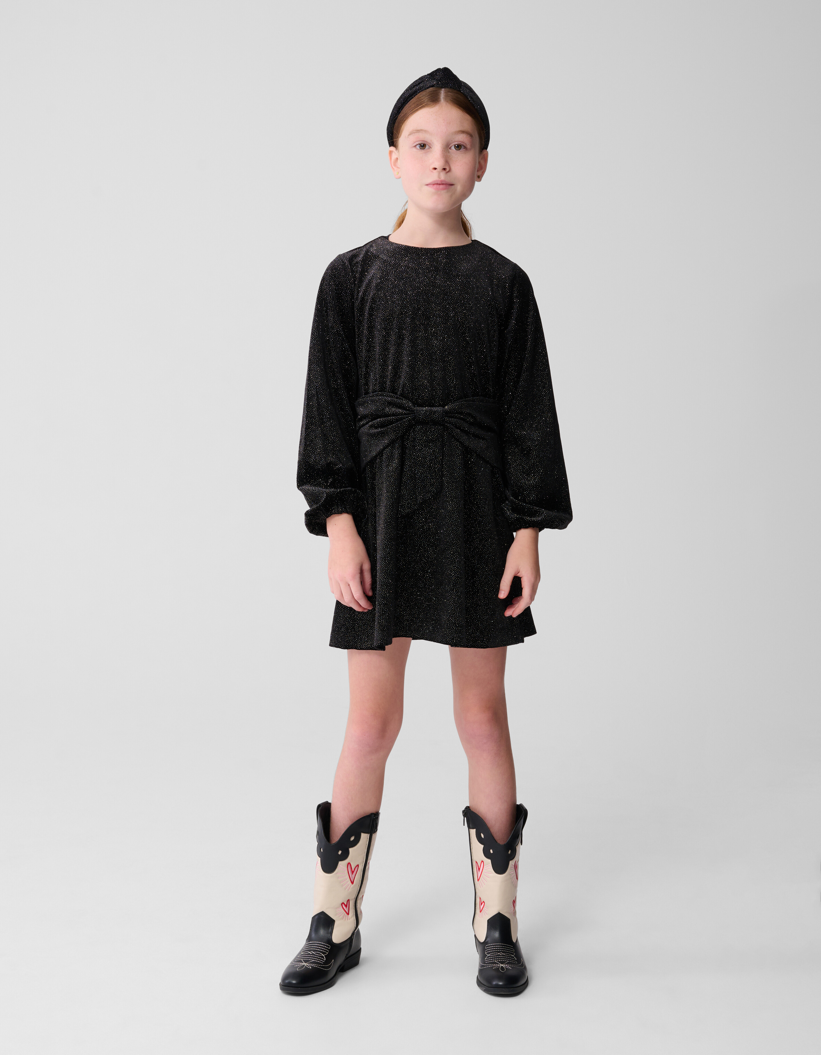 Velvet Strik Mini Jurk Zwart SHOEBY GIRLS