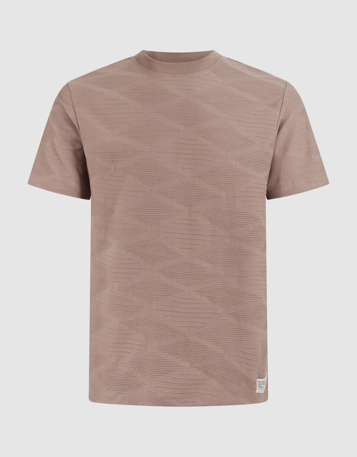 Wave Structuur T-shirt Lichtbruin SHOEBY MEN