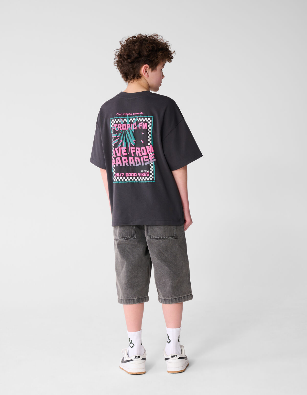 Tropic Artwork T-shirt Donkergrijs SHOEBY BOYS