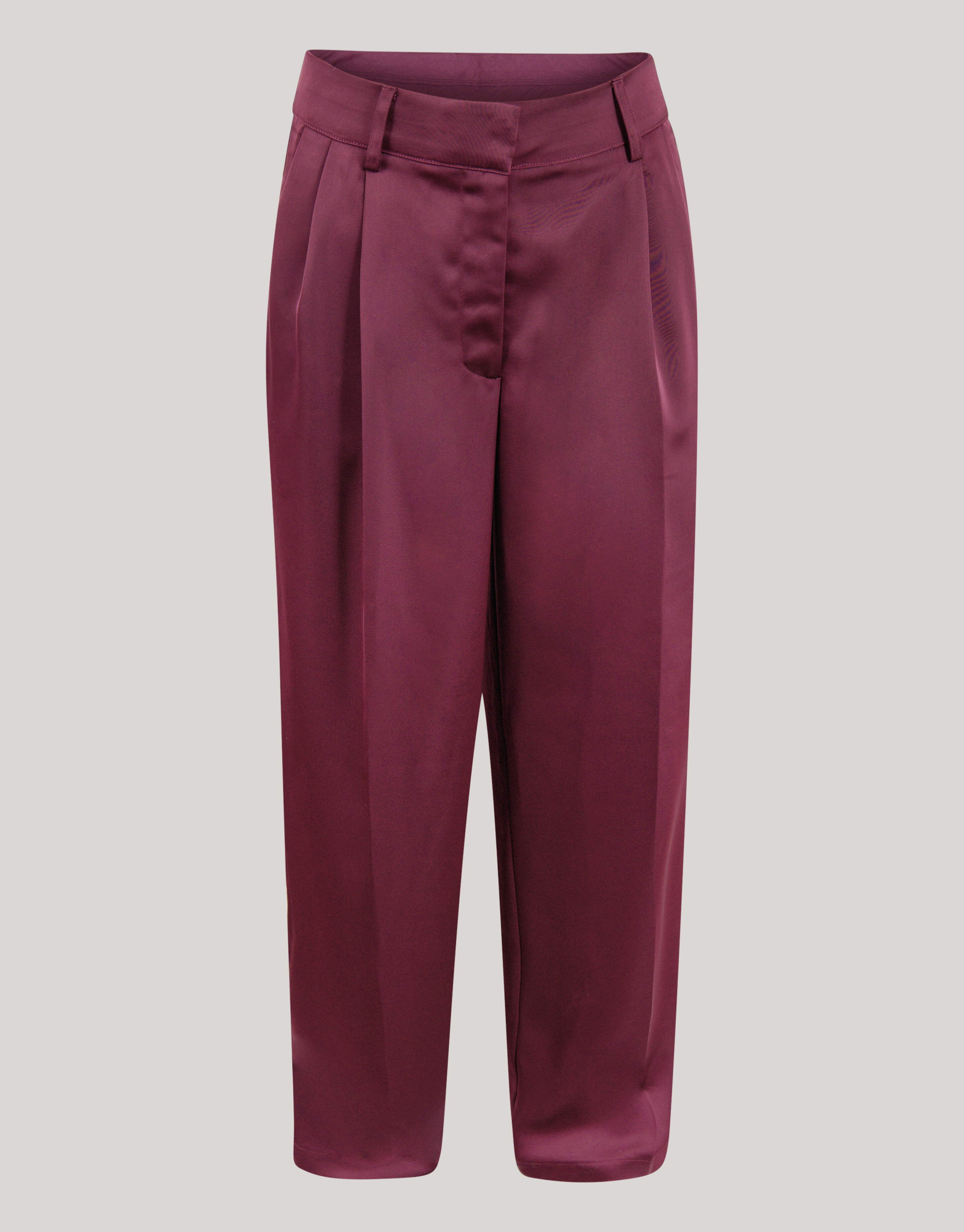 Satijnen Wide Leg Broek Donkerrood By Lonneke SHOEBY WOMEN