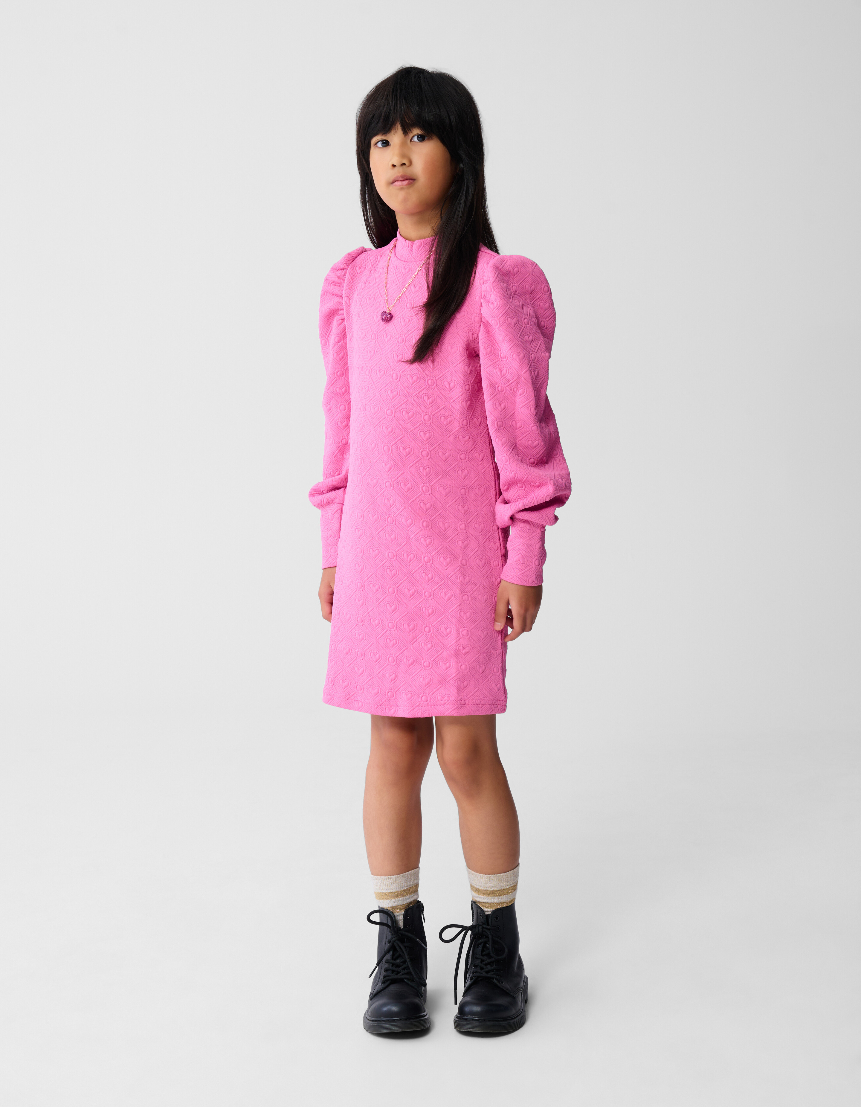 Jaqcuard Mini Jurk Roze SHOEBY GIRLS