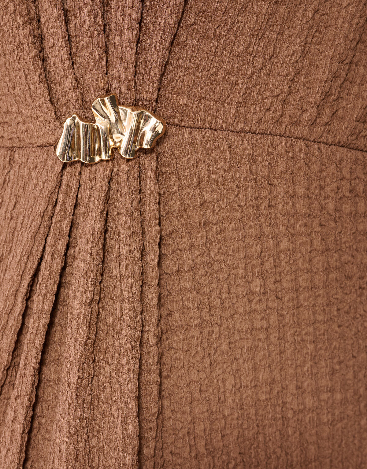 Organic Crinkle Maxi Jurk Bruin SHOEBY WOMEN