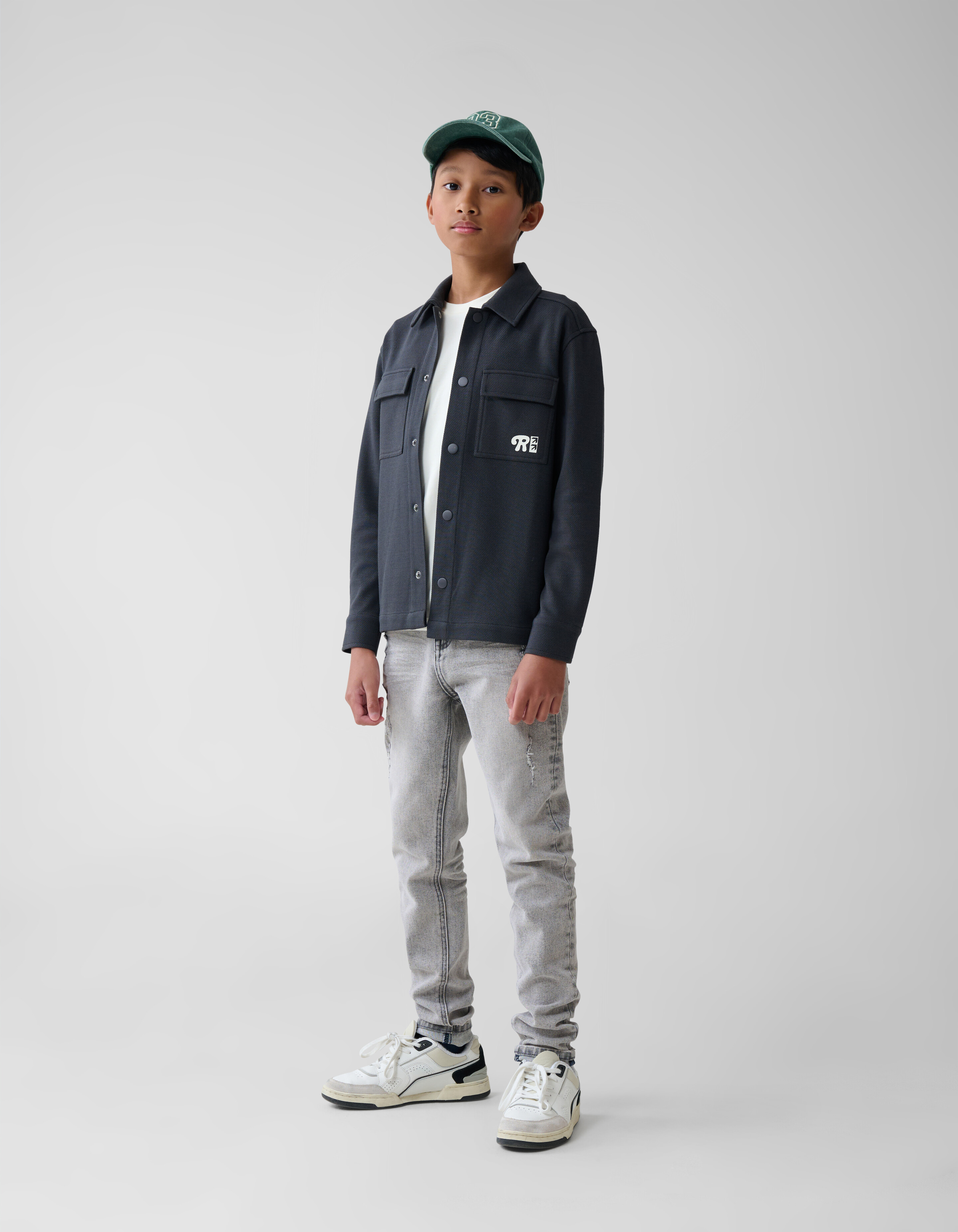 Printed Structuur Overshirt Donkergrijs SHOEBY BOYS