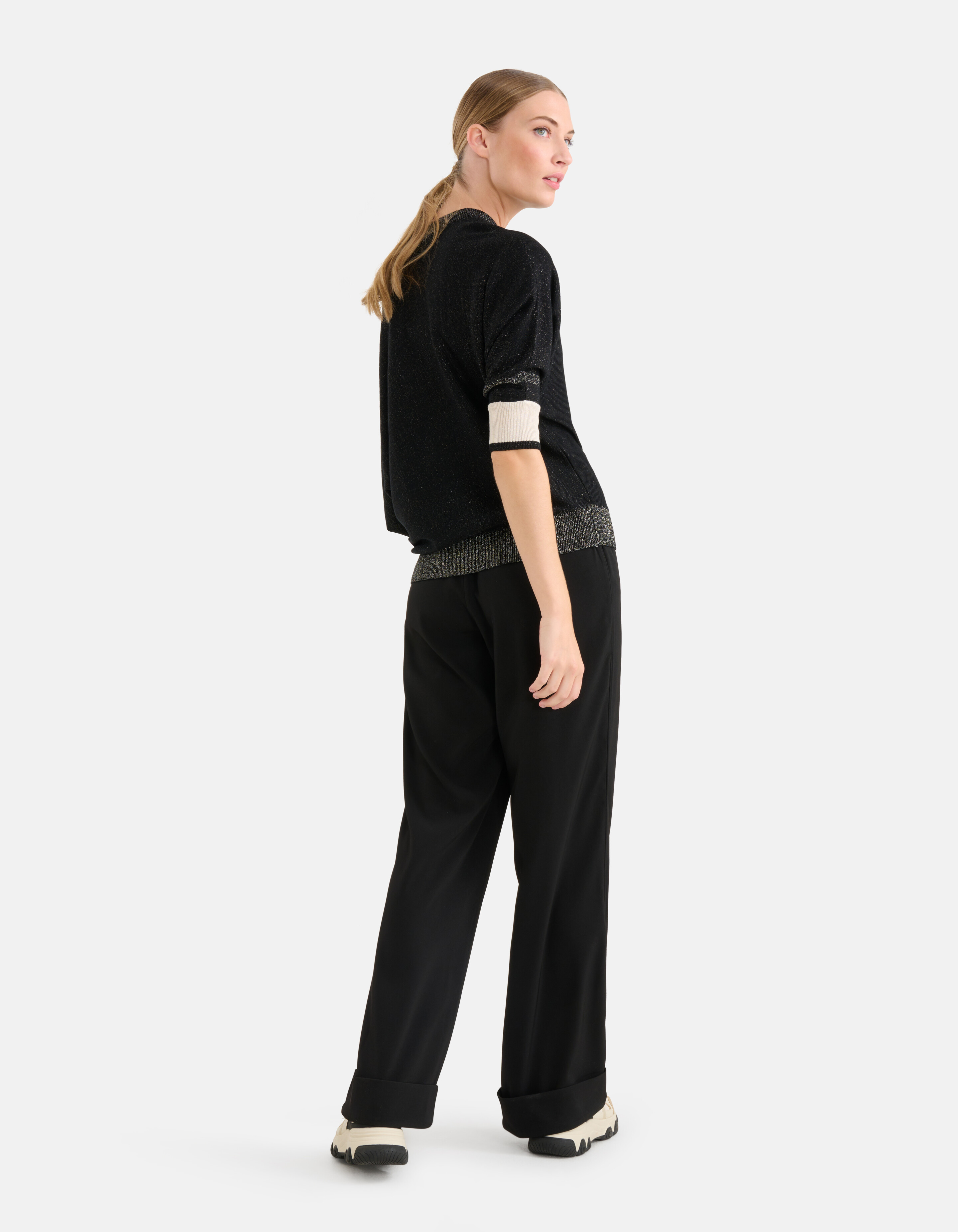 Colorblock Vleermuismouwen Trui Zwart By Mieke SHOEBY WOMEN