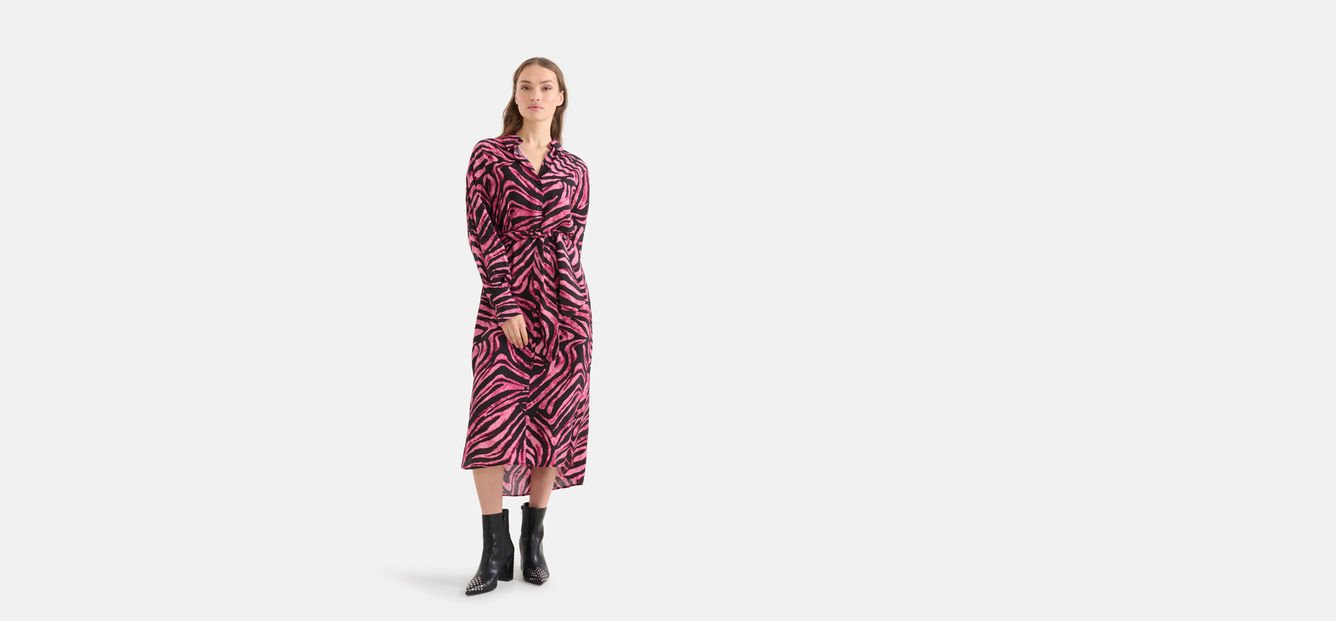 Zebraprint Maxi Jurk Roze SHOEBY WOMEN