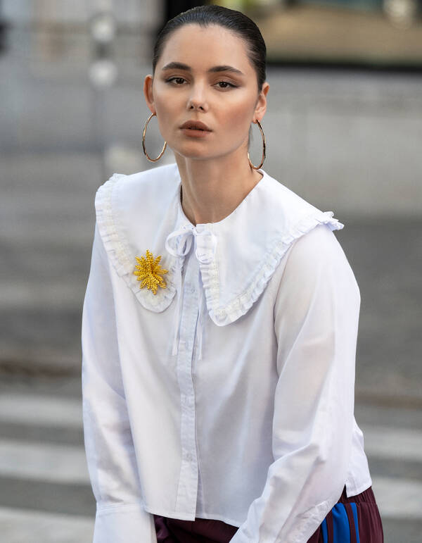 Big Collar Blouse Wit SHOEBY WOMEN