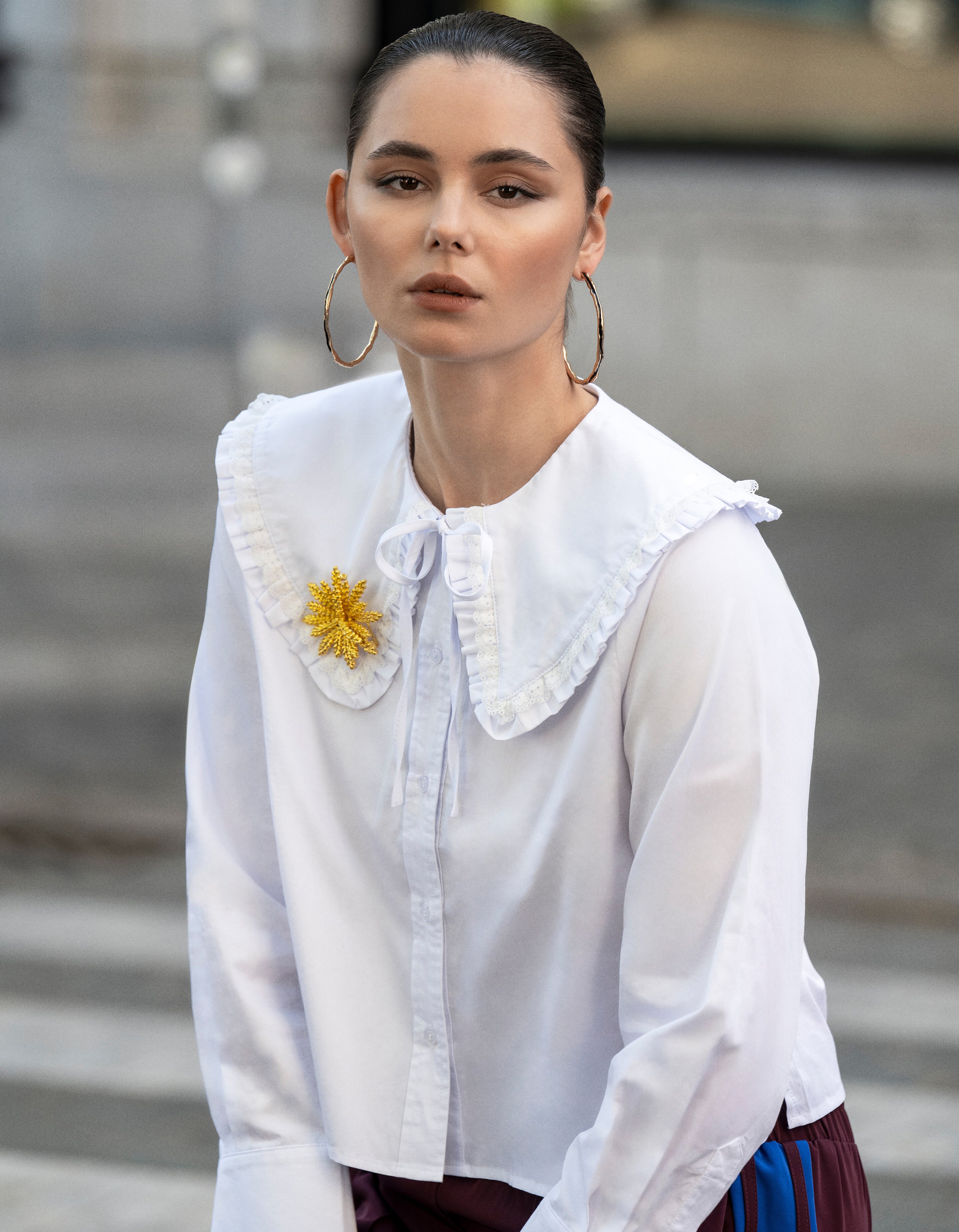 Big Collar Blouse Wit SHOEBY WOMEN