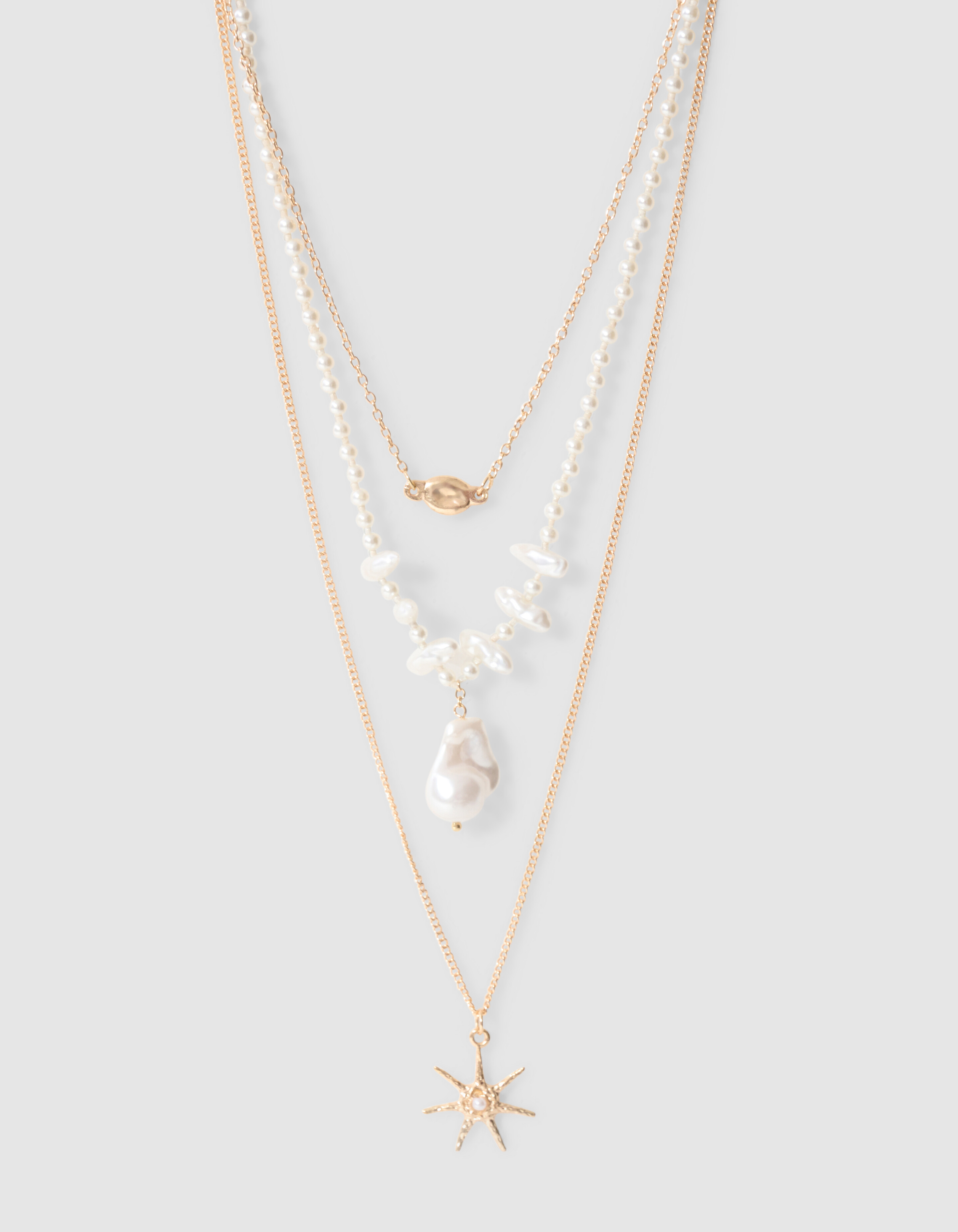 Triple Charm Ketting Gebroken Wit SHOEBY ACCESSOIRES