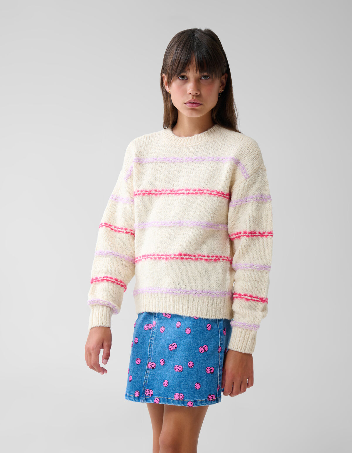 Fun Stipe Trui Gebroken Wit SHOEBY GIRLS