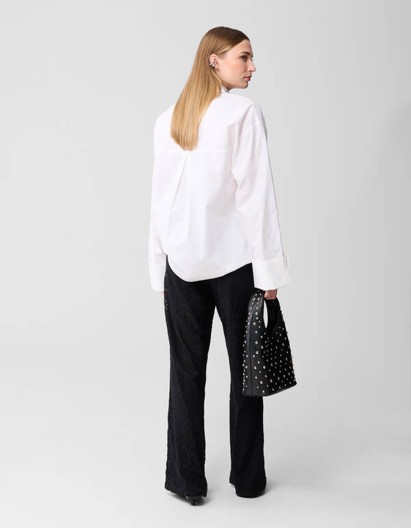 Kanten Wide Leg Broek Zwart SHOEBY WOMEN