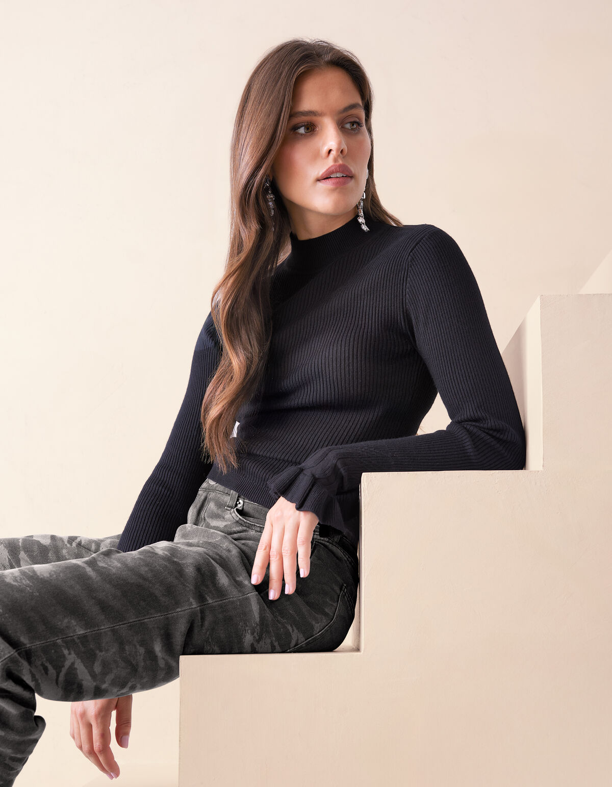 Frill Top Zwart SHOEBY WOMEN