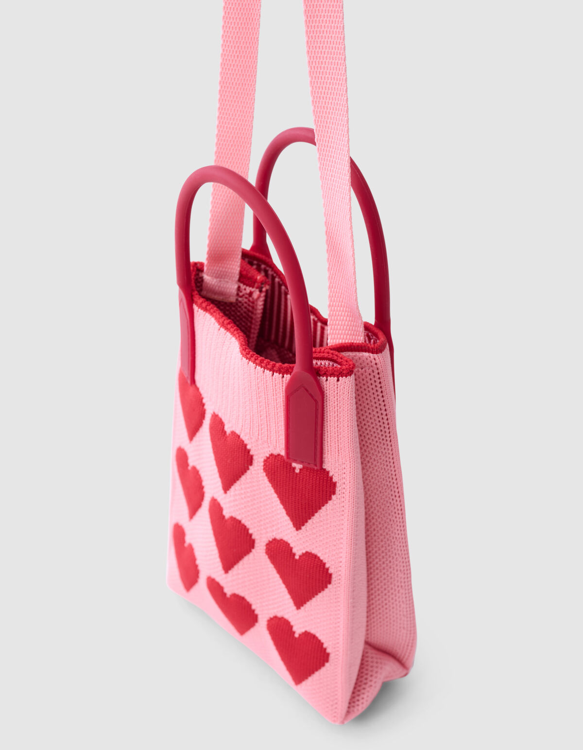 Knitted Heart Tas Roze SHOEBY ACCESSOIRES