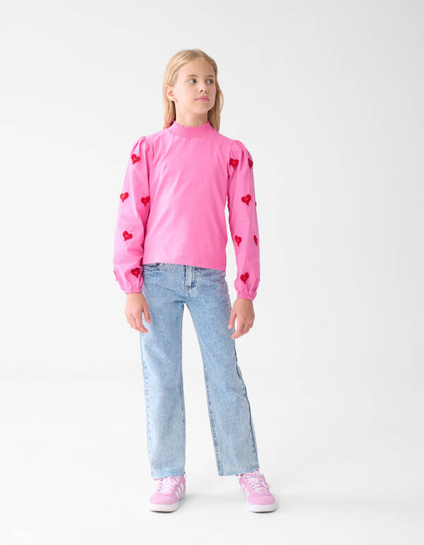 Strass Wide Leg Jeans Mediumstone SHOEBY GIRLS