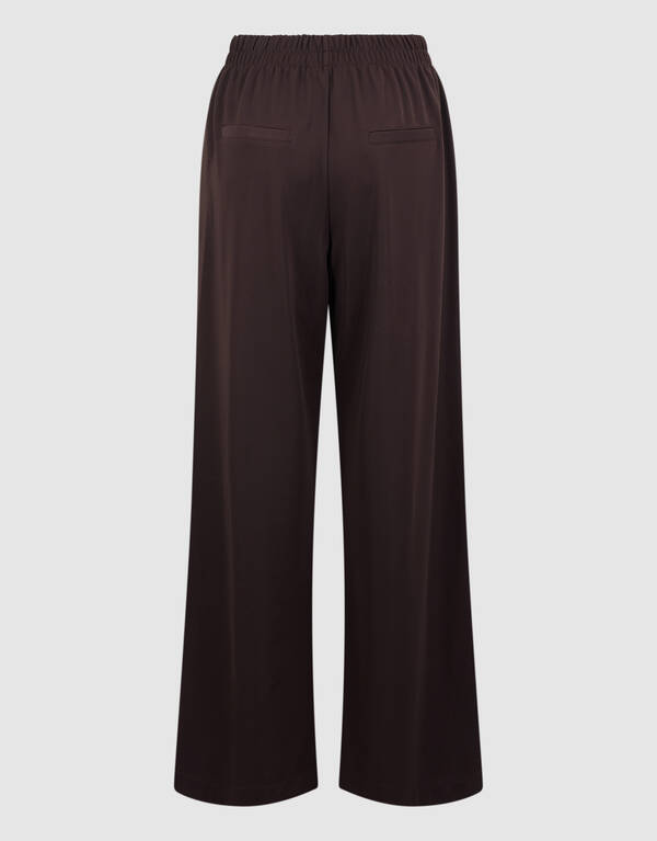 Basic Wide Leg Broek Donkerbruin SHOEBY WOMEN