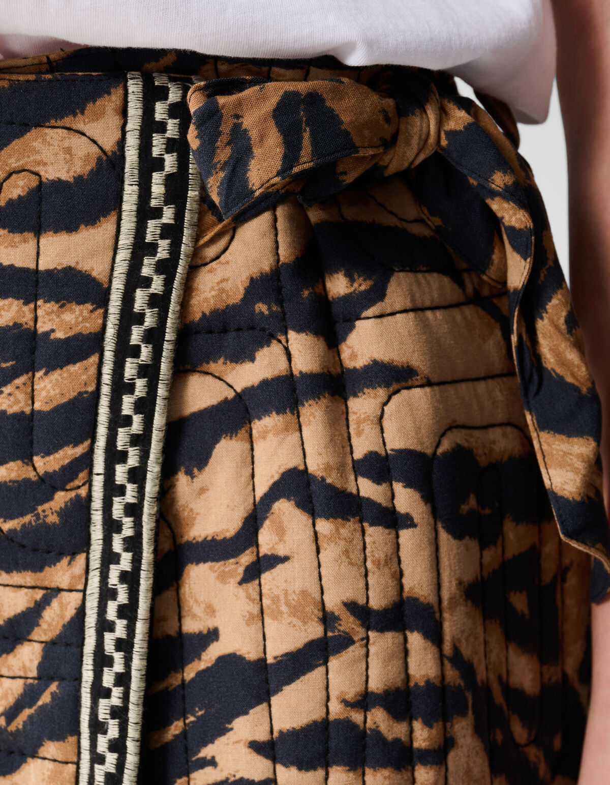 Quilted Tijger Mini Rok Bruin SHOEBY WOMEN