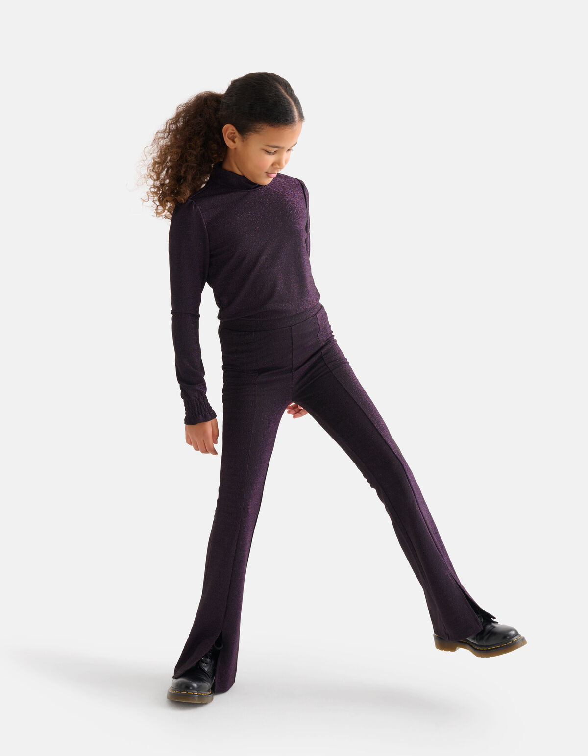 Glitter Flared Broek Paars SHOEBY GIRLS