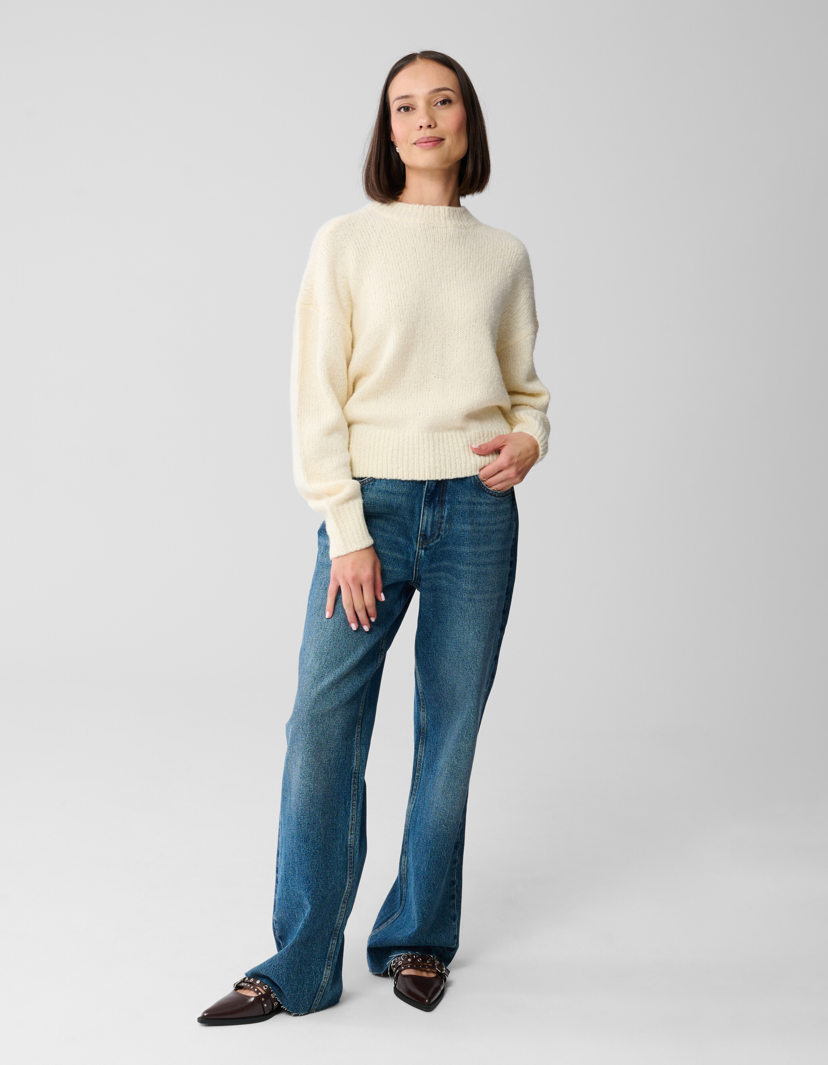 Wide Leg Fit Jeans Extra Lang Donkerblauw SHOEBY WOMEN