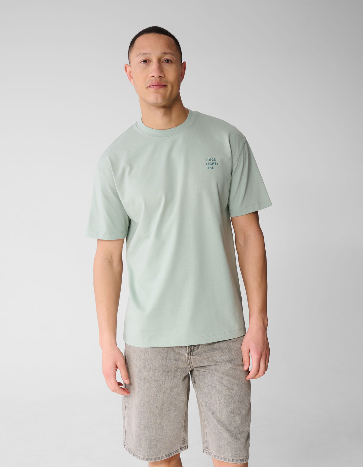 Tekst T-shirt Lichtgroen SHOEBY MEN