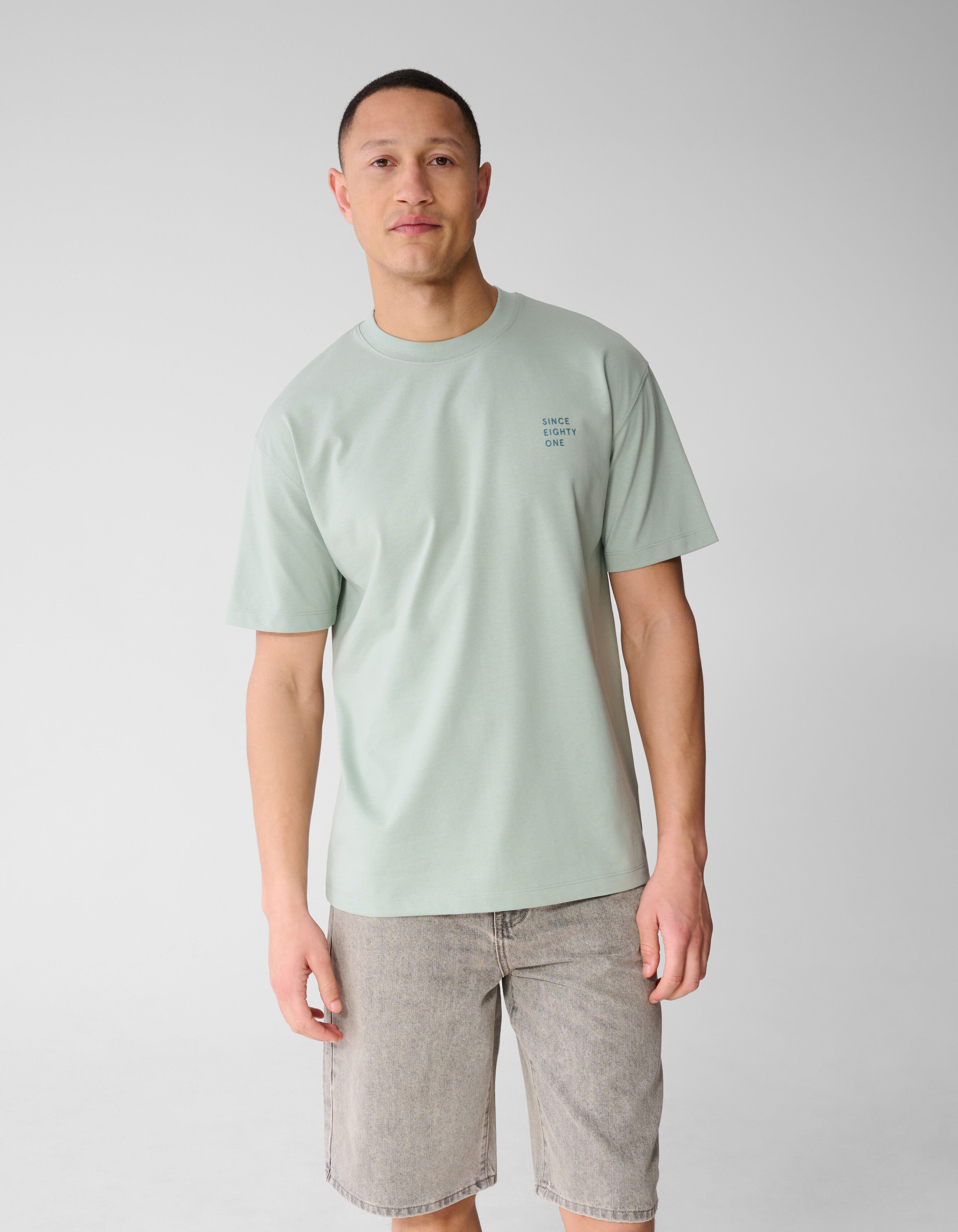 Tekst T-shirt Lichtgroen SHOEBY MEN