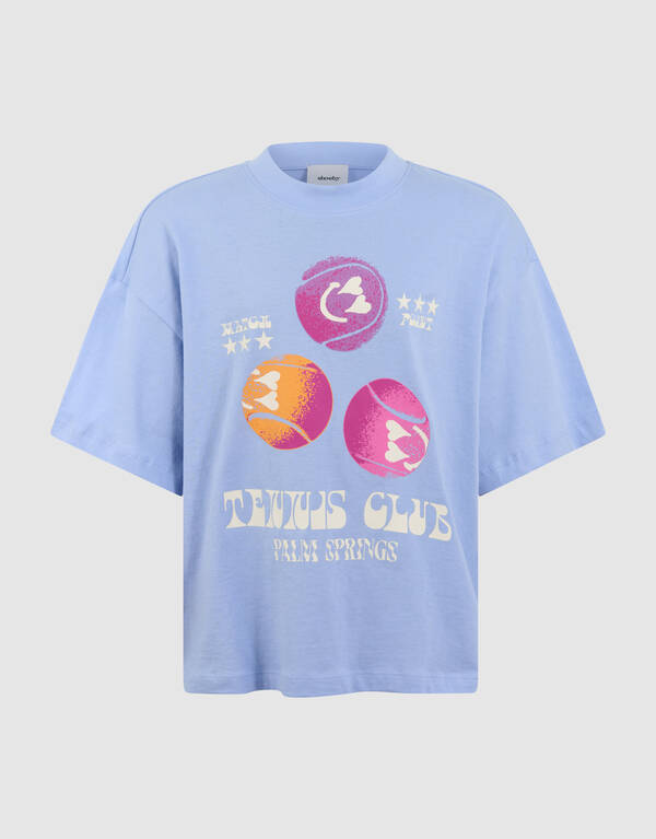 Tennis Artwork T-shirt Blauw SHOEBY GIRLS