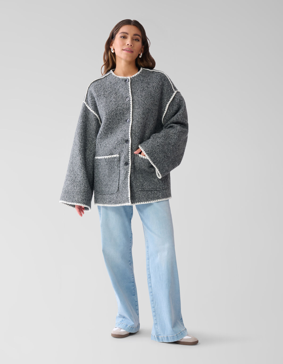 Sjaal Jas Grijs SHOEBY WOMEN