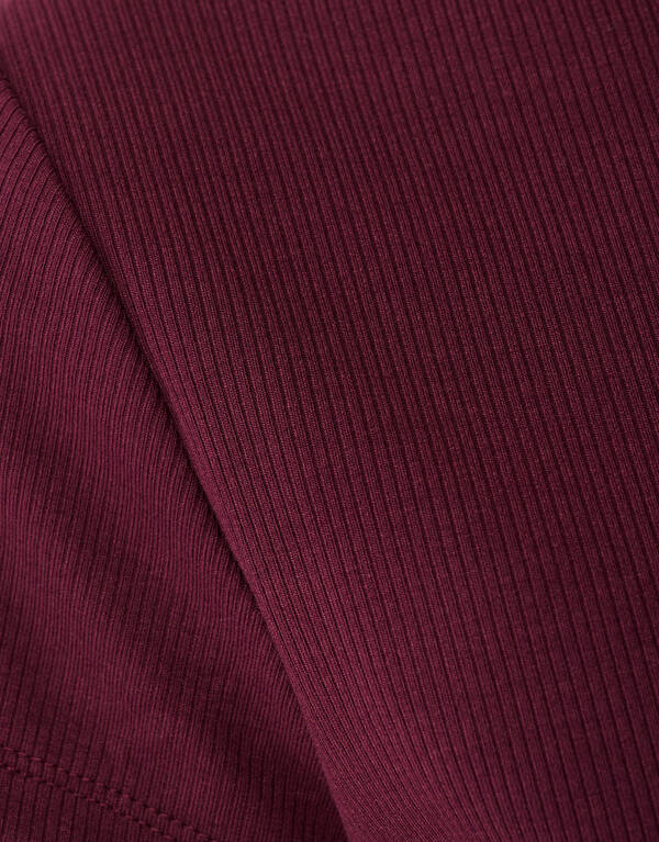 Rib T-shirt Donkerrood SHOEBY WOMEN