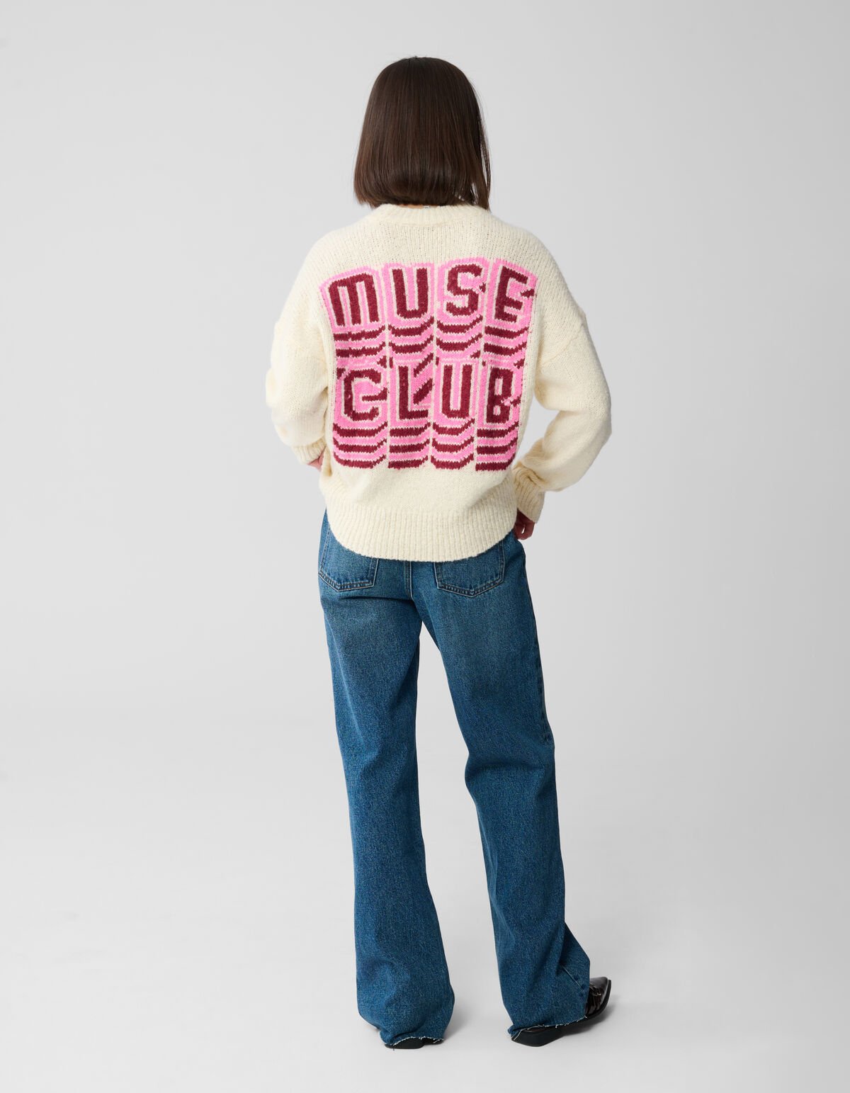 Muse Club Artwork Trui Gebroken Wit SHOEBY WOMEN