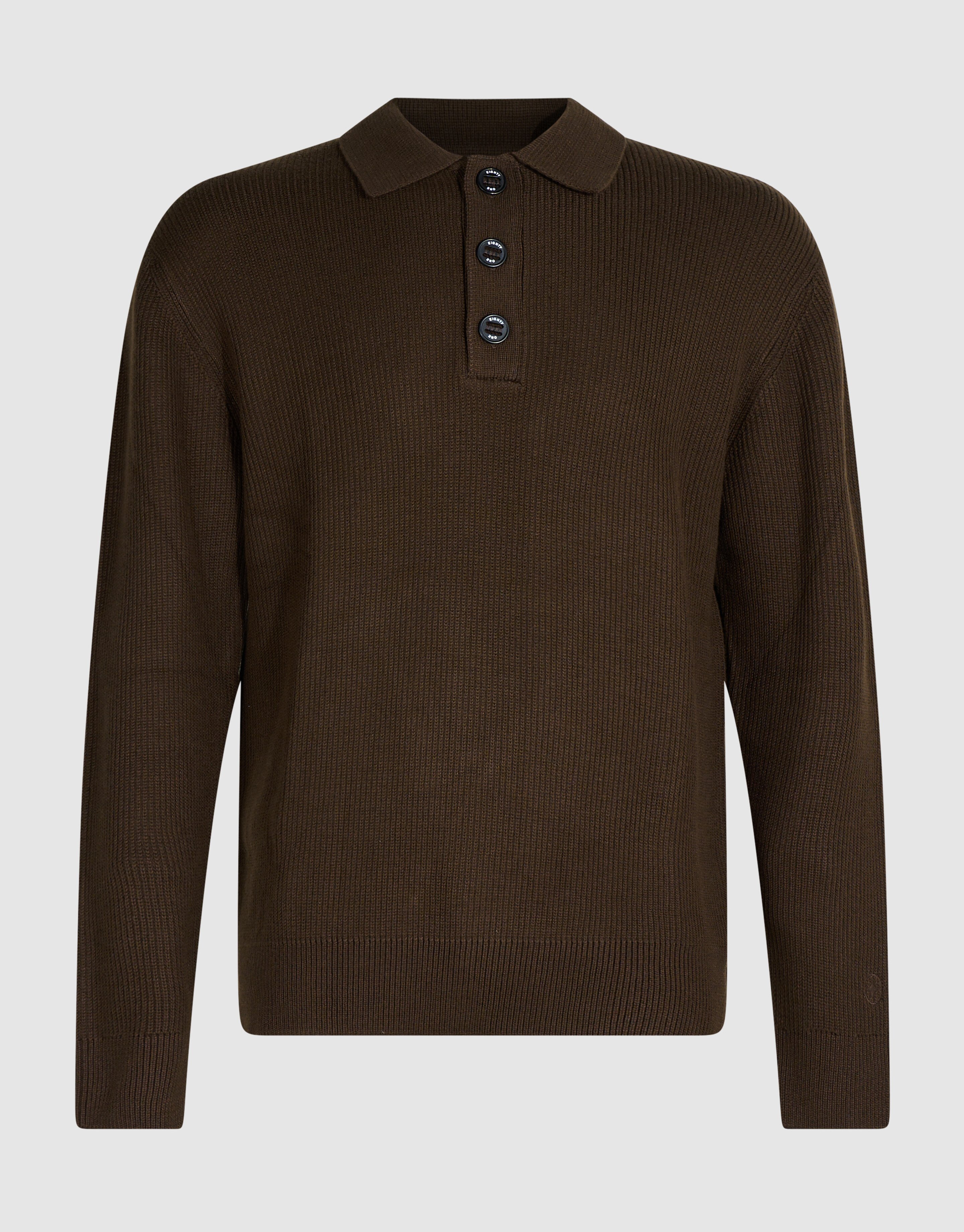 Heavy Gebreide Polo Bruin SHOEBY MEN