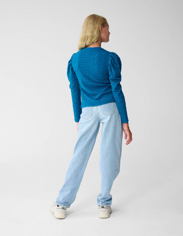 Heart Puff Top Blauw SHOEBY GIRLS