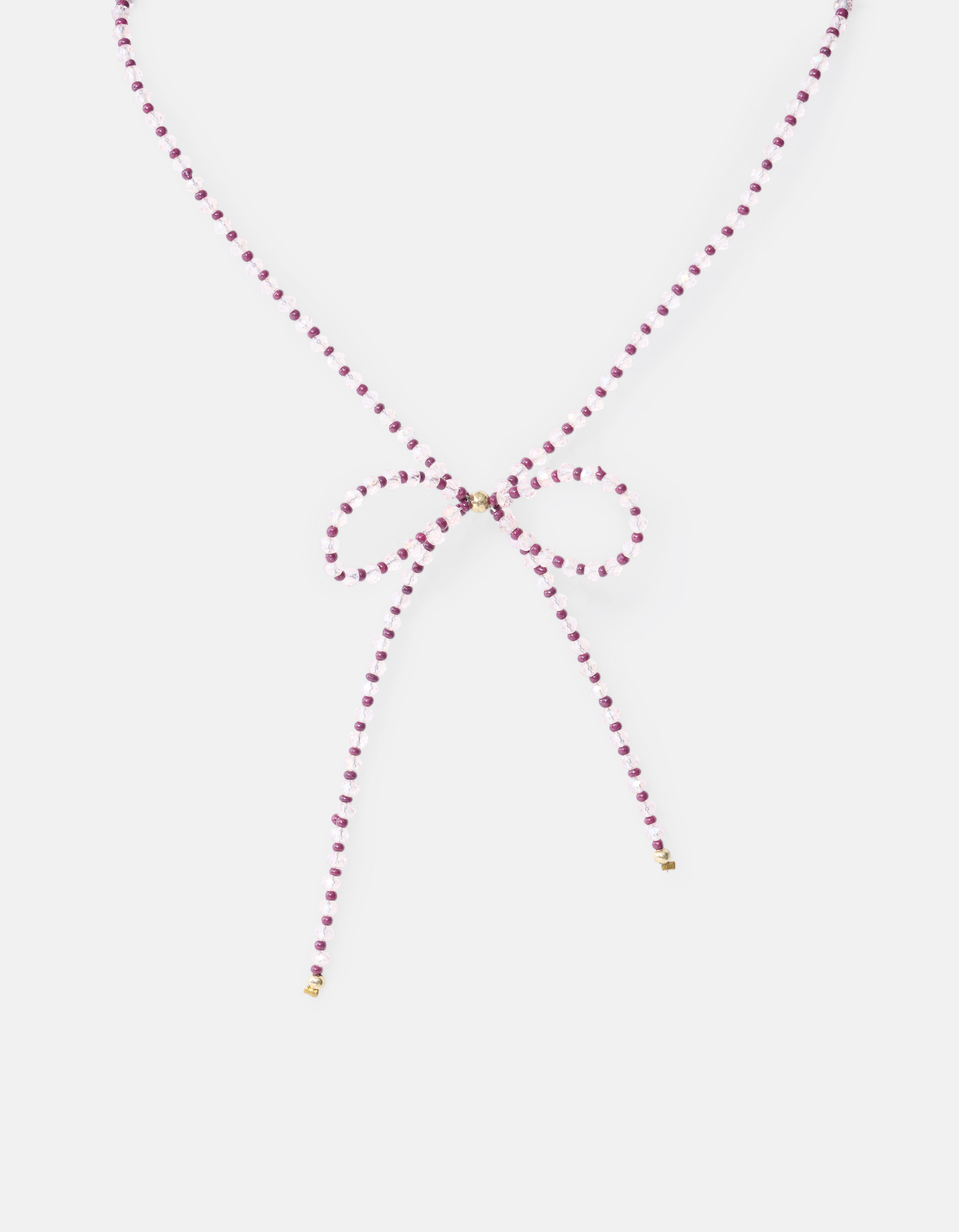 Beaded Strik Ketting Donkerrood SHOEBY ACCESSOIRES