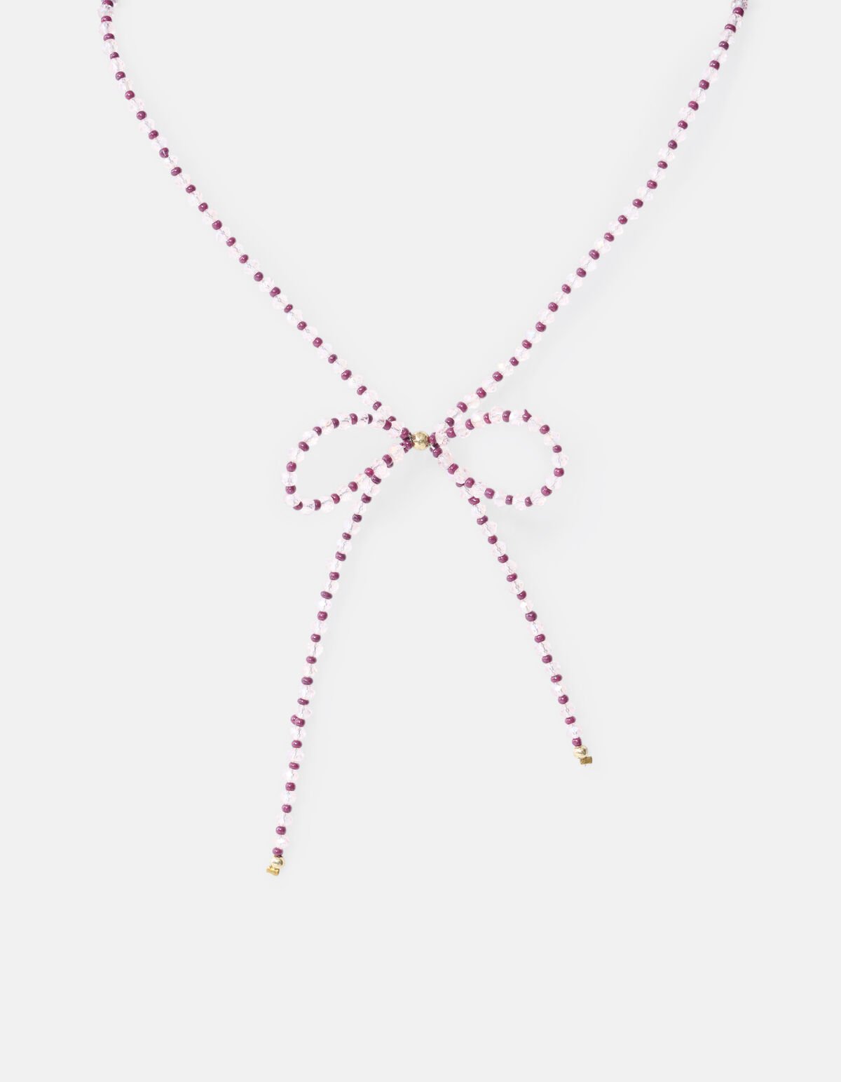 Beaded Strik Ketting Donkerrood SHOEBY ACCESSOIRES
