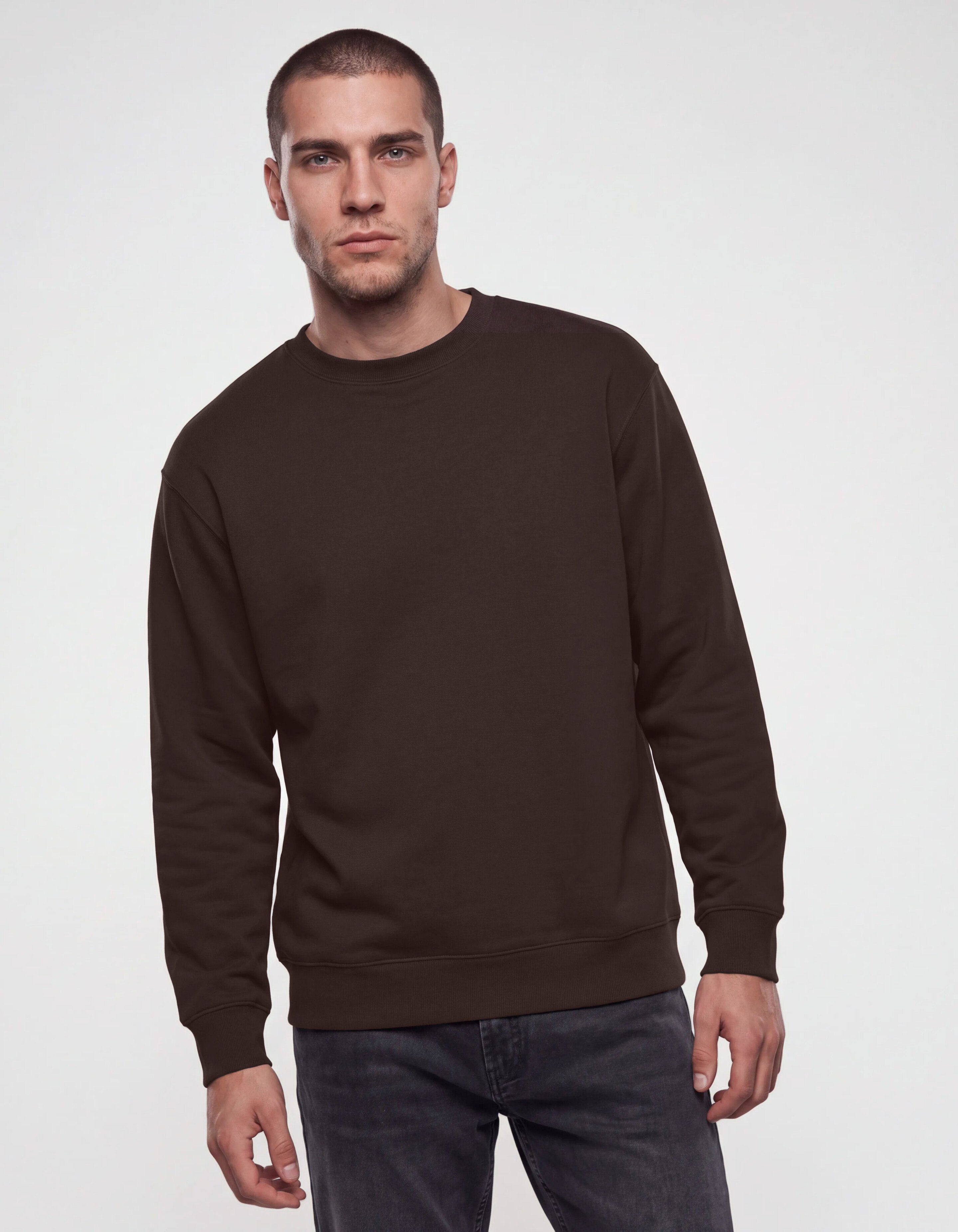 Relaxed Basis Sweater Donkerbruin SHOEBY MEN