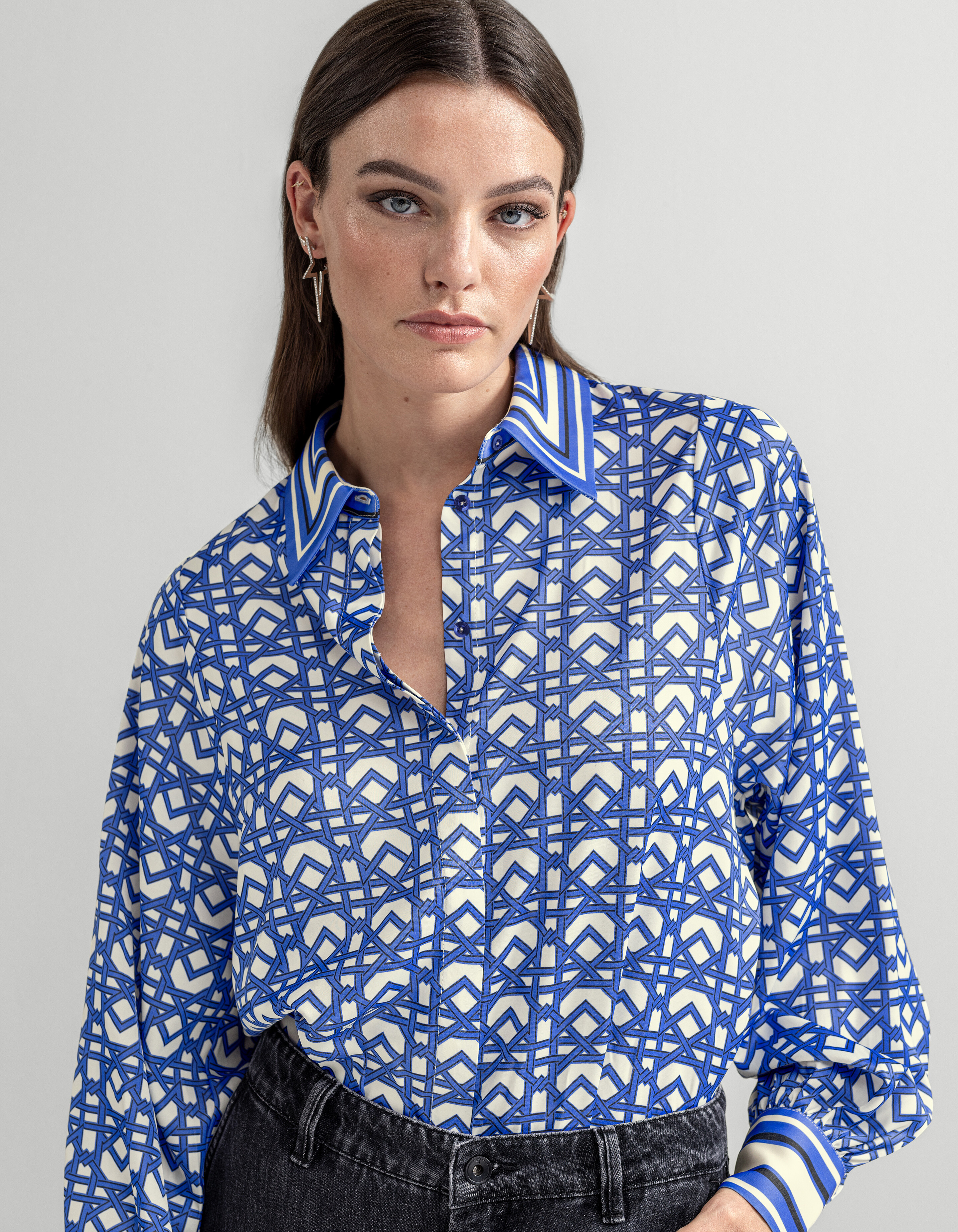 Grafische Retro Blouse Paars SHOEBY WOMEN