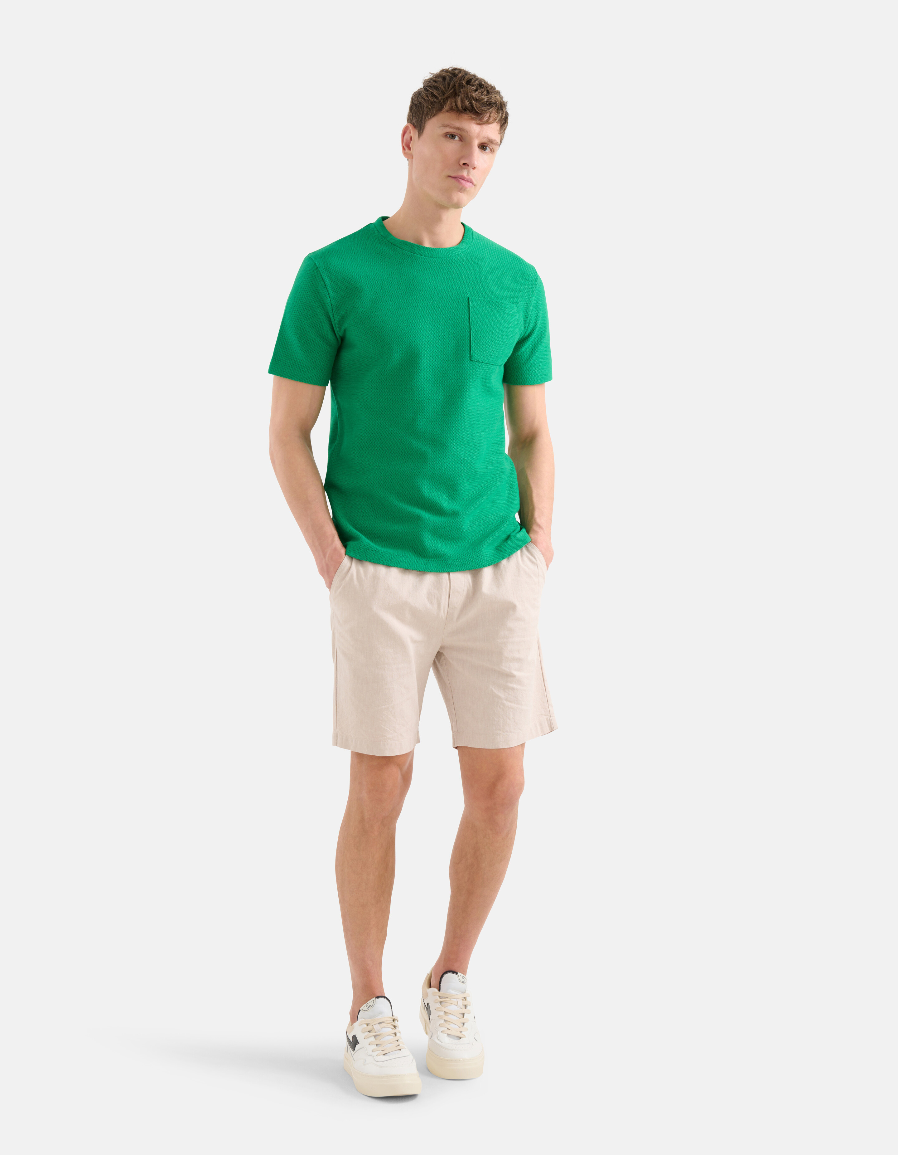 Structuur T-shirt Groen SHOEBY MEN