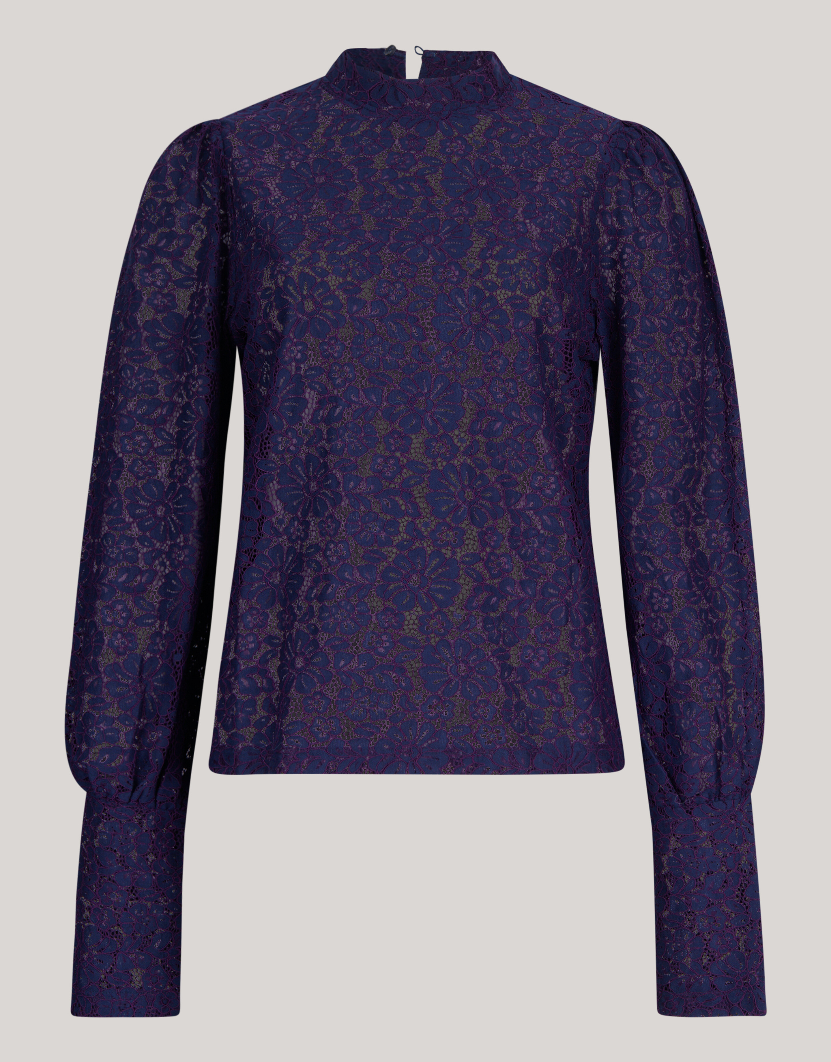 Two Tone Kanten Top Donkerpaars SHOEBY WOMEN
