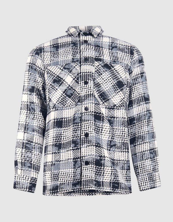 Printed Ruiten Overshirt Blauw SHOEBY MEN