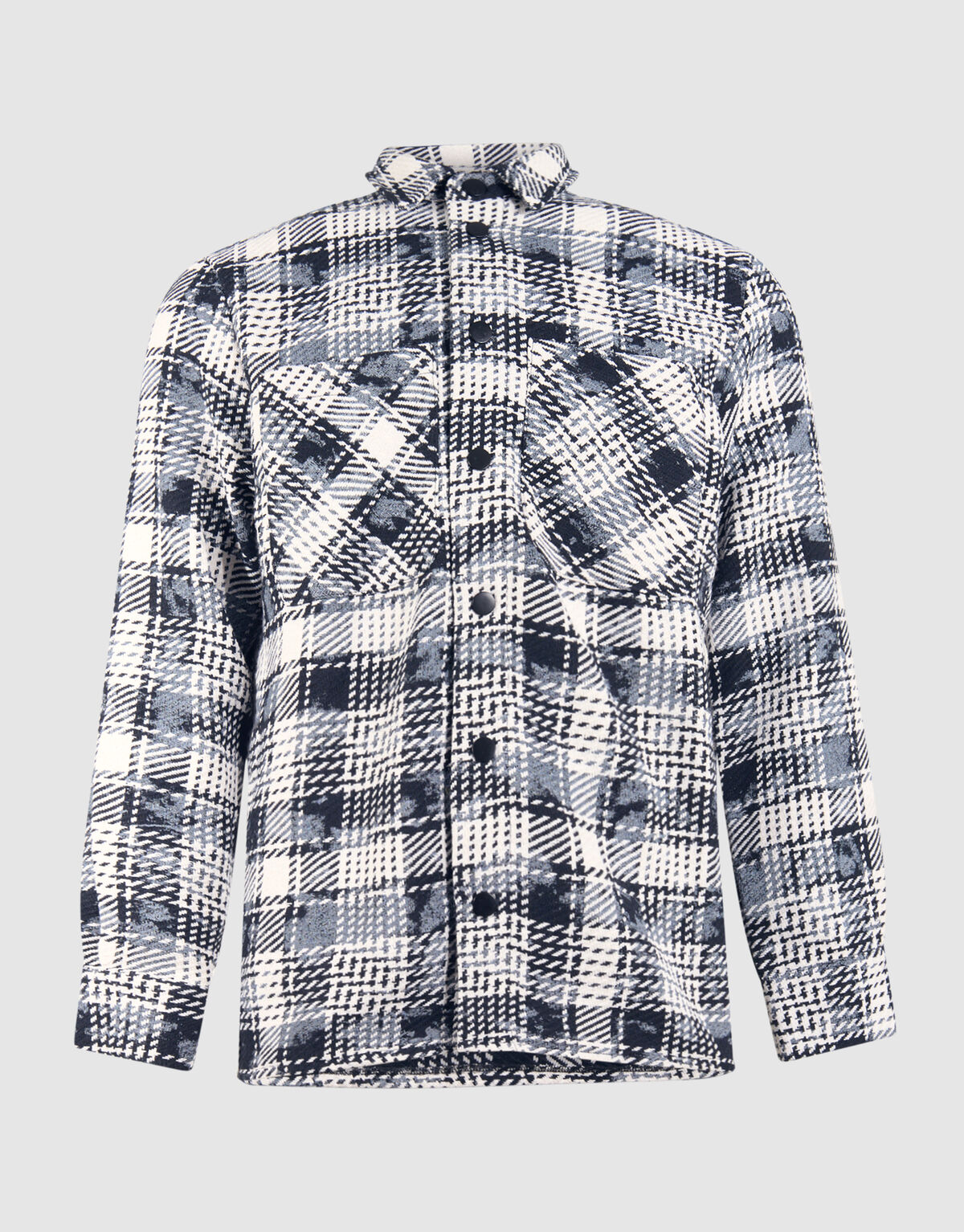 Printed Ruiten Overshirt Blauw SHOEBY MEN