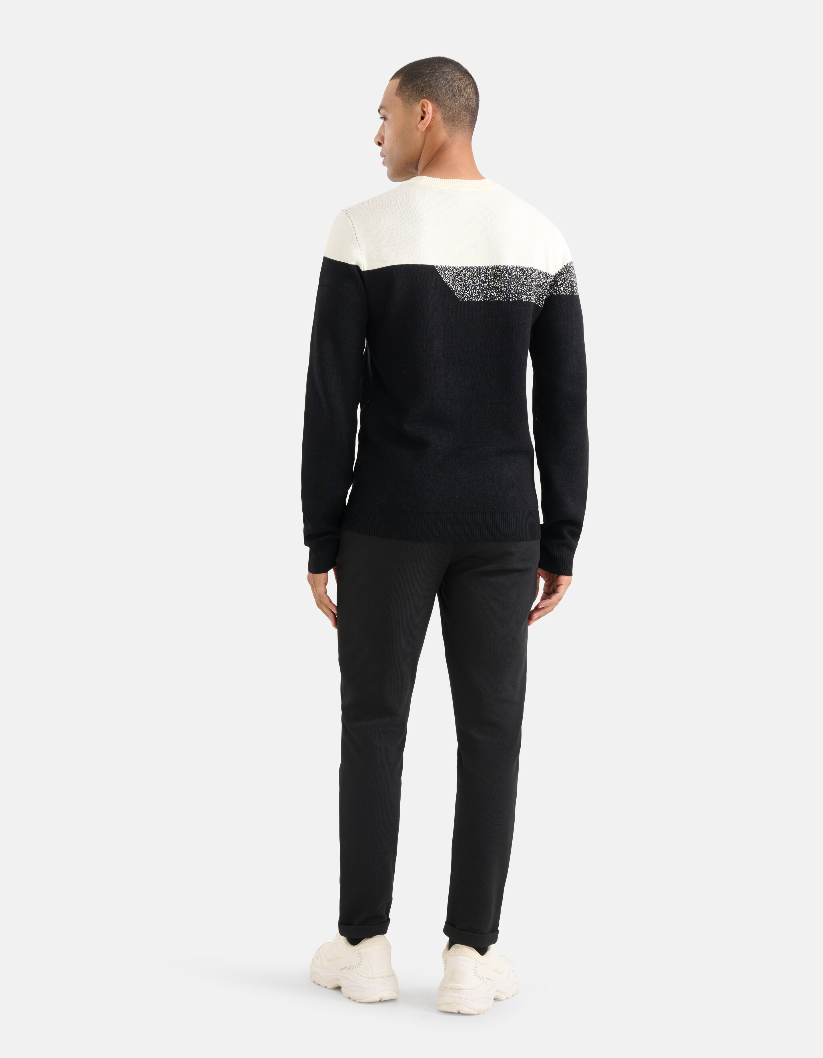 Colorblock Trui Zwart SHOEBY MEN
