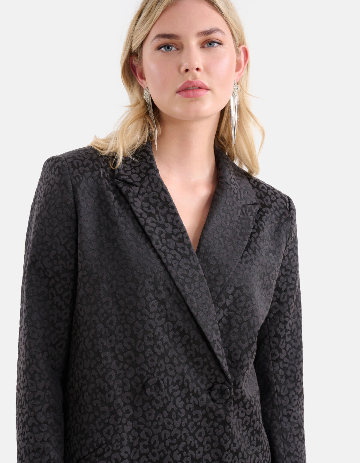 Leopard Blazer Jurk Zwart SHOEBY WOMEN