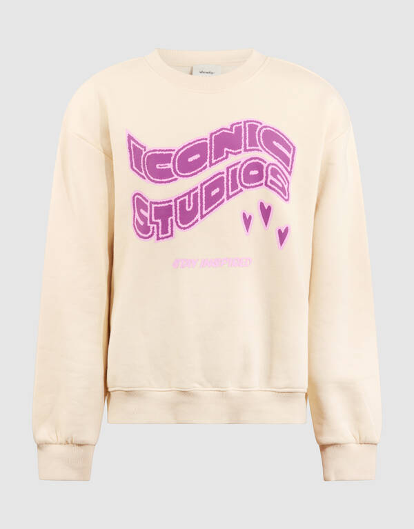 Iconic Studios Artwork Sweater Gebroken Wit SHOEBY GIRLS