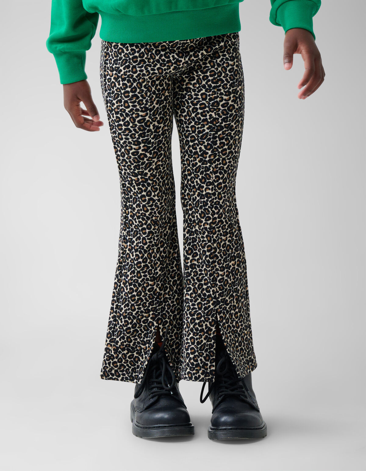 Leopard Split Flared Legging Bruin SHOEBY GIRLS