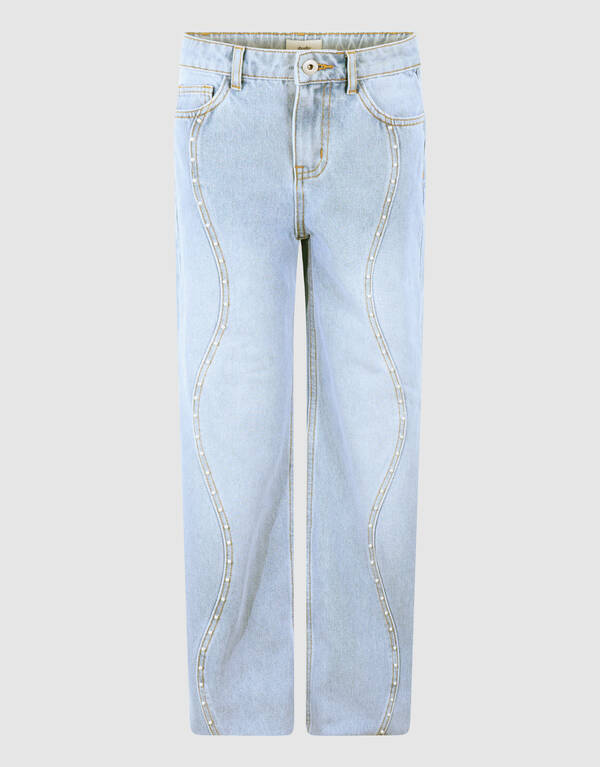 Ultra Wide Wavy Parel Jeans Bleached SHOEBY GIRLS