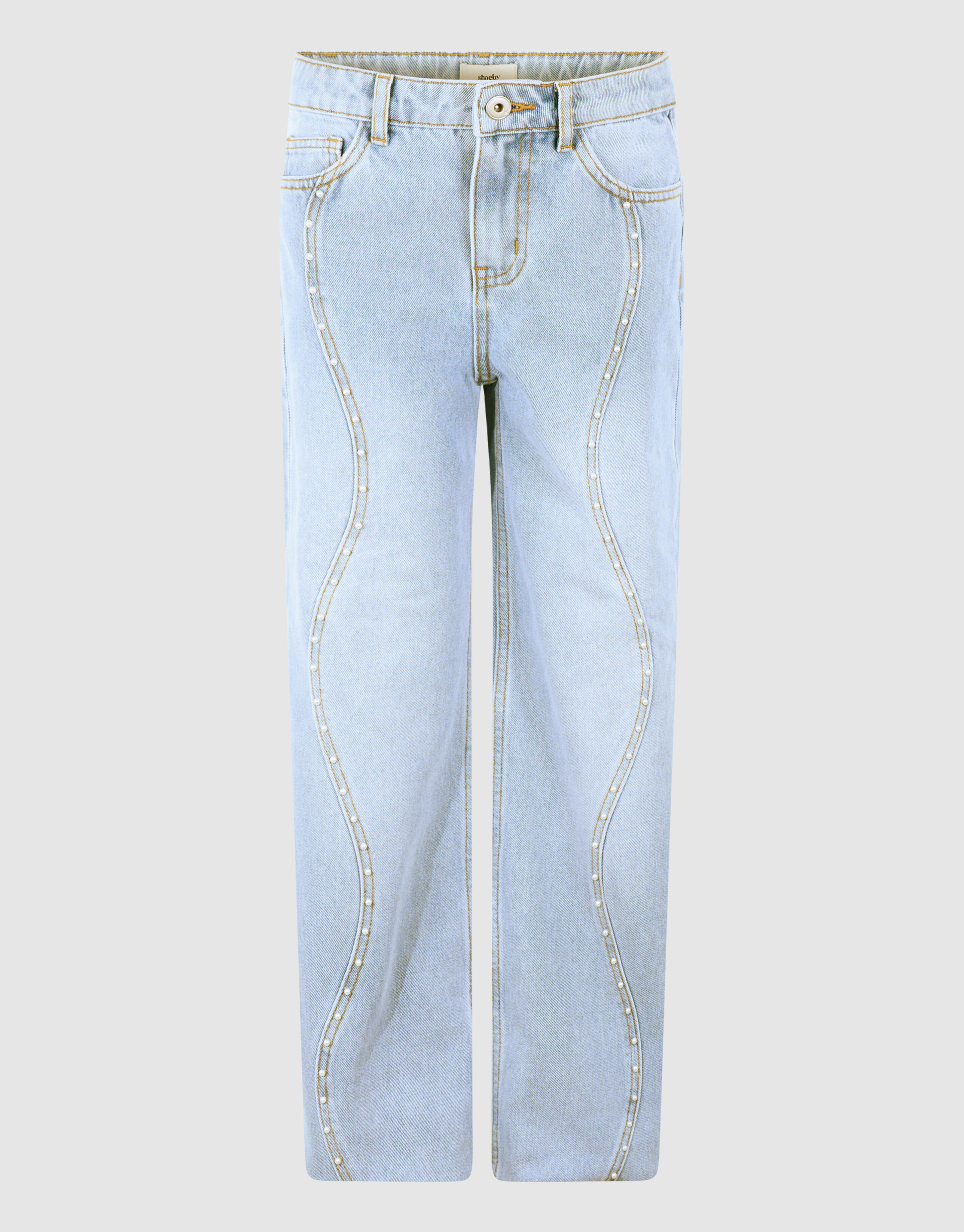 Ultra Wide Wavy Parel Jeans Bleached SHOEBY GIRLS