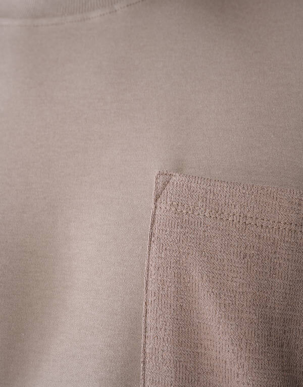 Structuur Pocket T-shirt Lichtbruin SHOEBY MEN