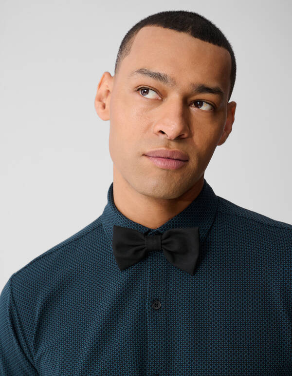 Printed Logo Overhemd Donkergroen SHOEBY MEN