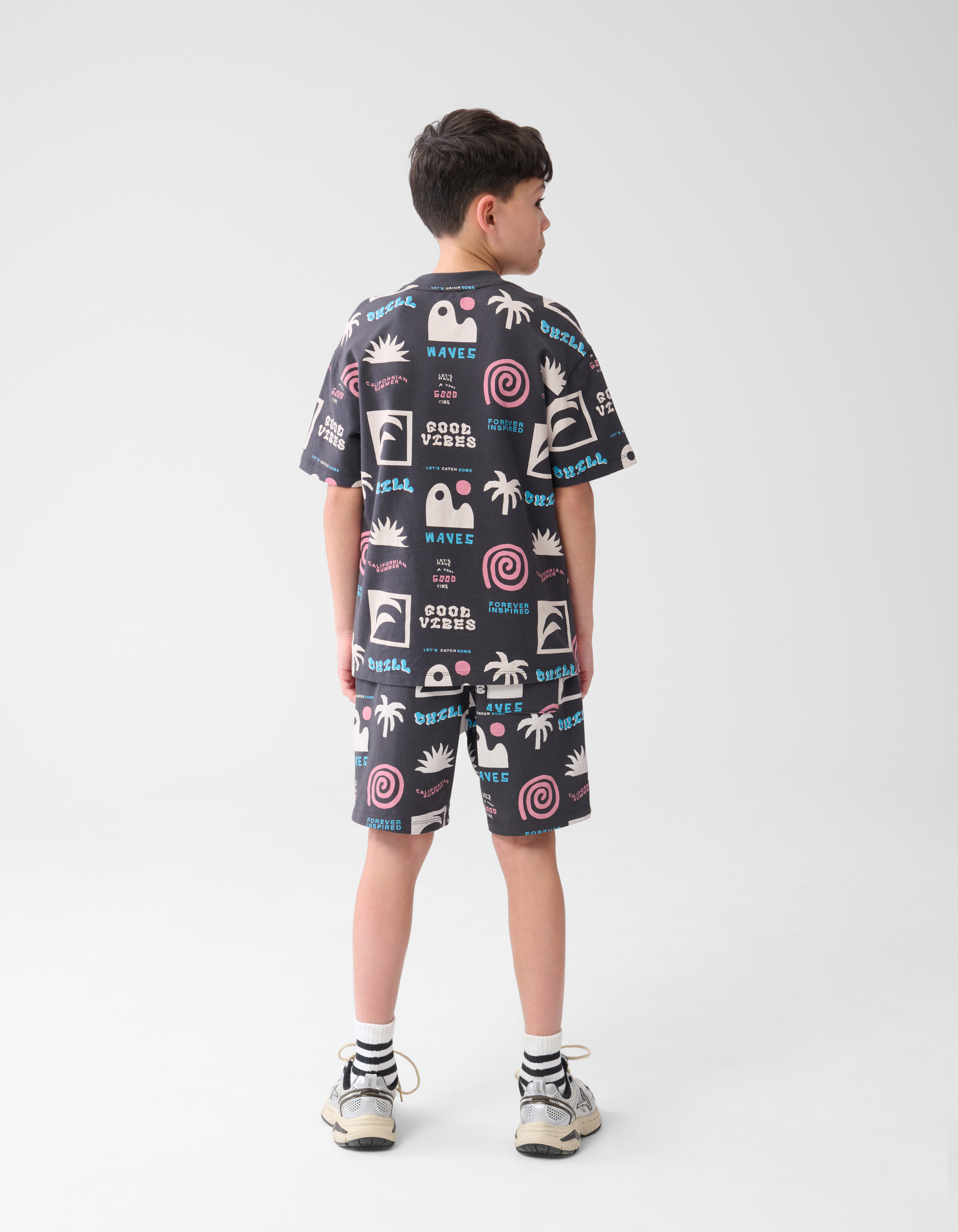Summer Artwork T-shirt Donkergrijs SHOEBY BOYS